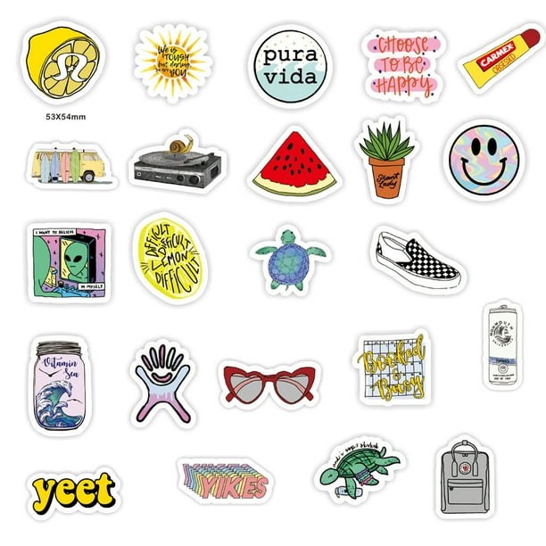 binpure vinyl stickers pack waterproof trendy novelty assorted graffiti decals for water bottle phone case laptop guitar suitcase walmart com