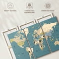 thumbnail image 6 of Elephant Stock Water Blue World Map Wall Art - Horizontal Multi Panel Canvas - Living Room Wall Decor - Map Multi Panel - Blue And Beige Decor - 50" x 32", 6 of 8