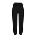thumbnail image 6 of Brondbend Womens Jogger Sweatpants Long Pants for Women Casual Solid Color Drawstring Elastic Waist Cotton Workout Trousers with Pocket Wide Leg Outdoor Sport Winter Comfortable, 6 of 7