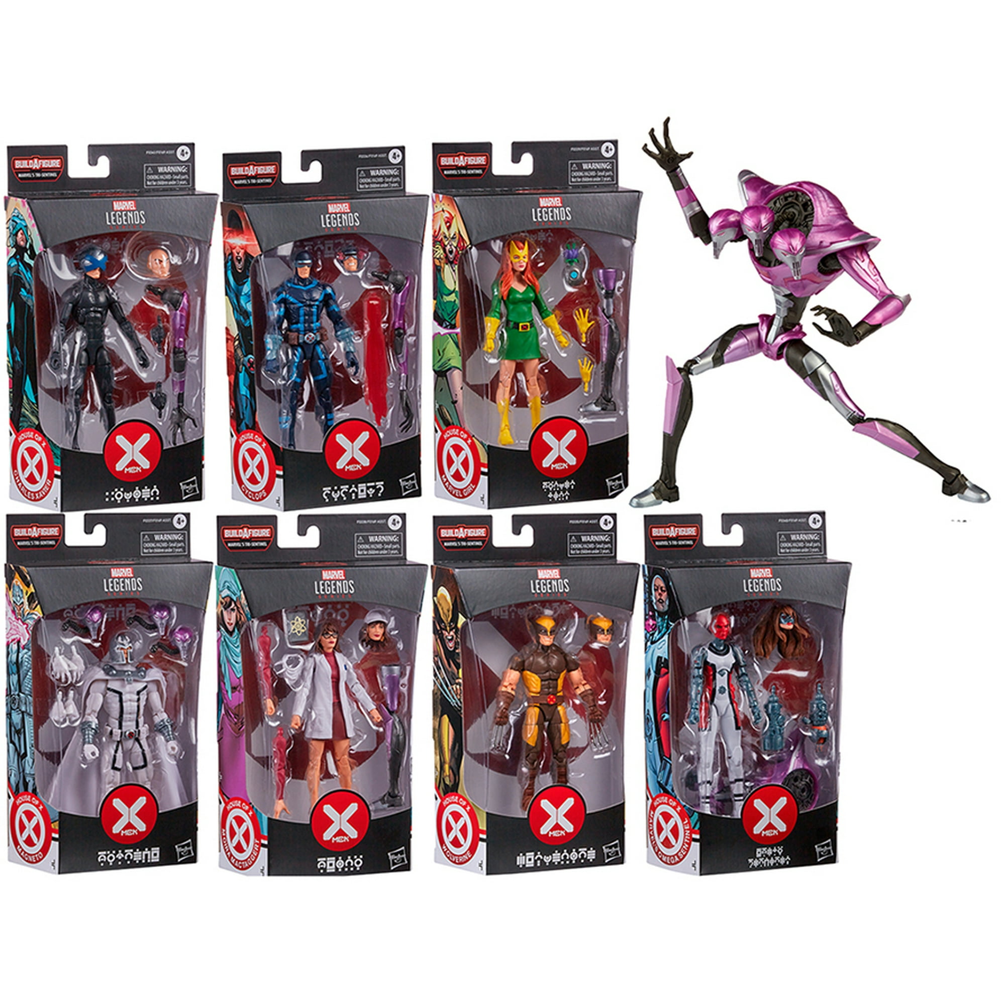 Marvel Legends X Men 6 Inch Action Figure BAF Tri Sentinel Set of 7 Build A Figure Tri Sentinel