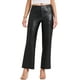 thumbnail image 1 of Pantalones de legging negros para mujer, de pierna recta, cintura alta con bolsillos, pantalones de cuero XL negros, 1 of 6