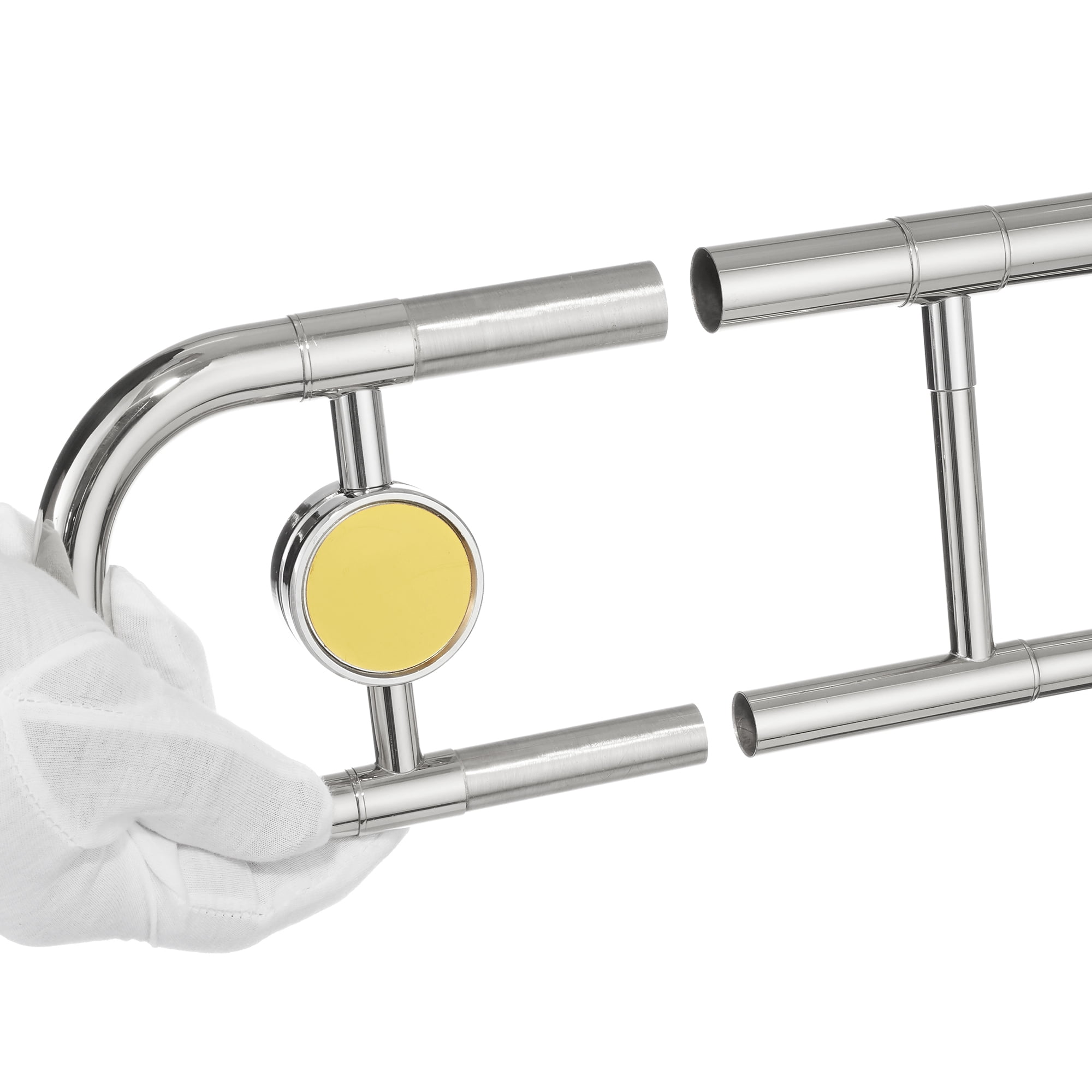 Ashthorpe Bb Tenor Slide Trombone for Students and Beginners, Nickel Plated Finish