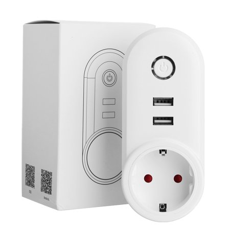 Dual USB Smart Wifi Outlet Plug Switch US Plug for Amazon ...