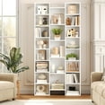 thumbnail image 7 of Homfa 2 Pieces White Bookshelves, 71’’ Tall Three Row Bookshelf with Adjustable Shelves, 21-Cubes CD Display Storage Organizer Shelf for Living Room Home Office, 7 of 7