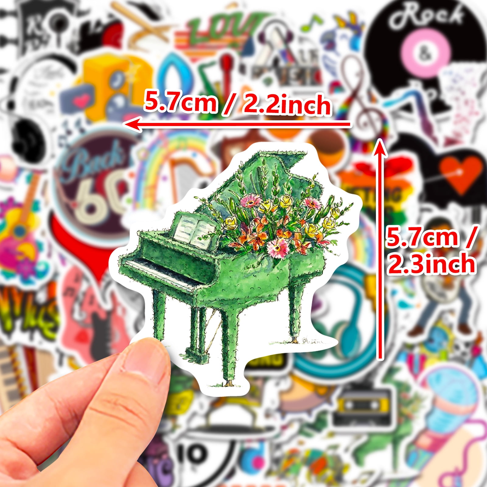 50 Pack Rock Music Stickers - Punk Rock Band Stickers for