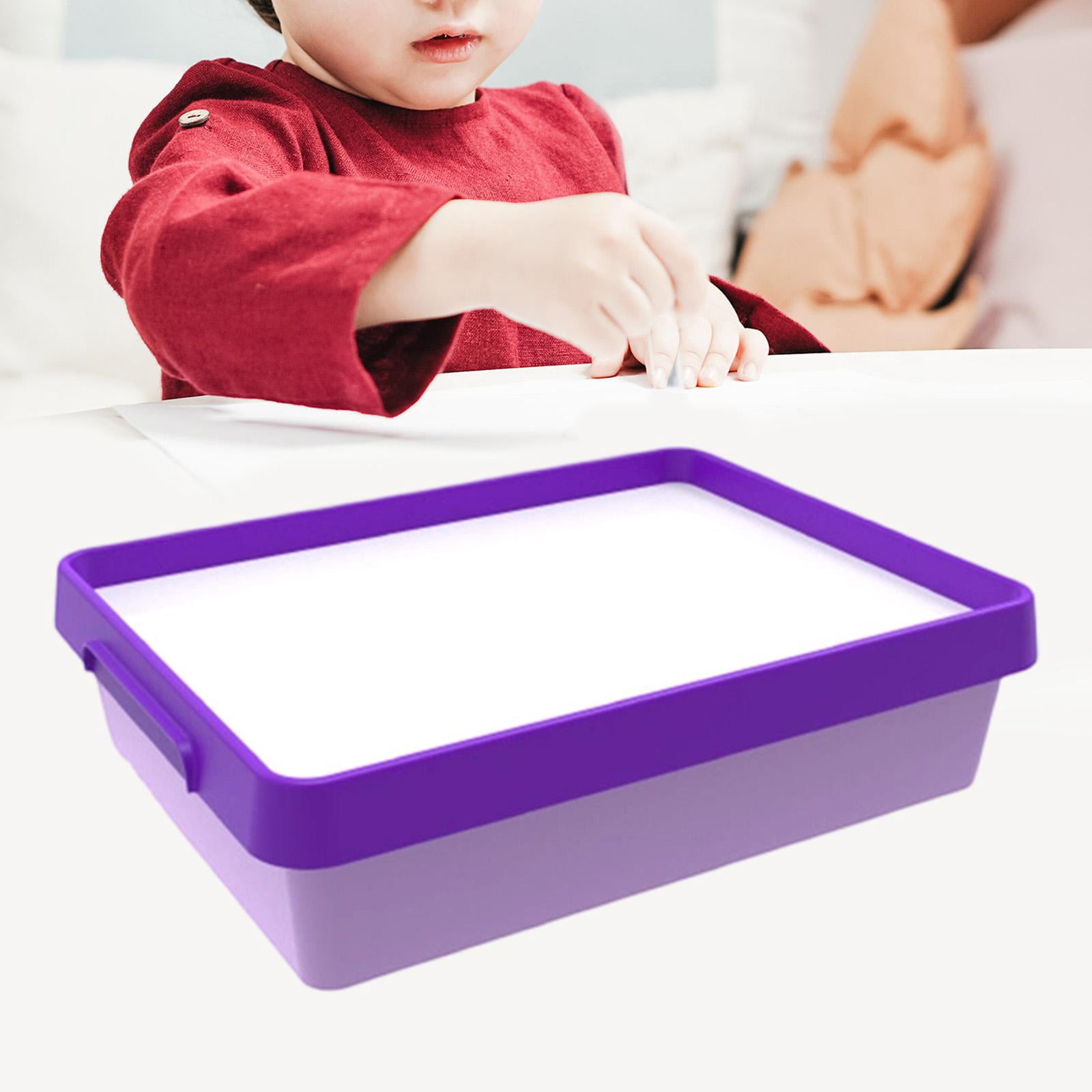 Dualoai Sand Painting Light Box Boys Girls Color Shape Cognition Sensory Light Table Purple