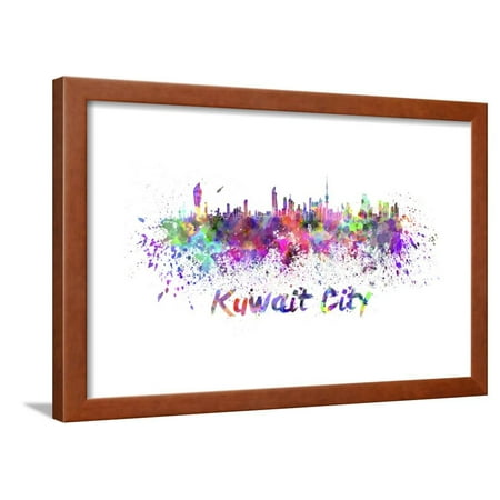  Kuwait  City Skyline in Watercolor Framed Print Wall  Art  By 