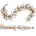 thumbnail image 2 of Artificial Spring Floral Garland Easter Garland, Lighted Artificial Garlands with Egg, Lights Spring Floral Garland, Easter Decorations for Home Kitchen Mantle Fireplace, Outdoor Holiday Party Decor, 2 of 9