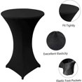thumbnail image 3 of 4 Pack Black Cocktail Spandex Table Covers Fitted Highboy Table Covers, High Top Round Cocktail Tablecloth 32x43 Inch For Outdoor Wedding Banquet Part, 3 of 4
