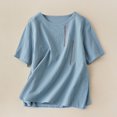 thumbnail image 2 of Yubnlvae Women's Vintage Embroidered Cotton T-Shirt – Oversized Round Neck, Casual Summer Tee Blue, Xl, 2 of 8