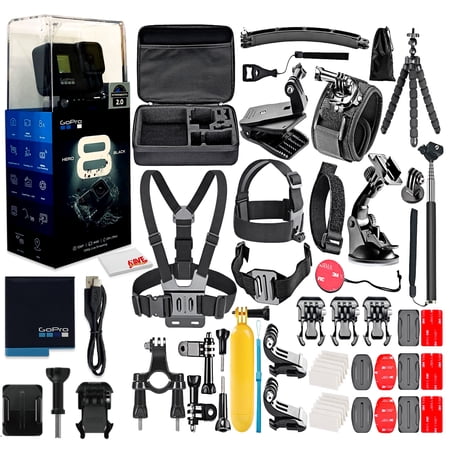 GoPro HERO8 Black Digital Action Camera + 50 Piece Accessory Kit - All