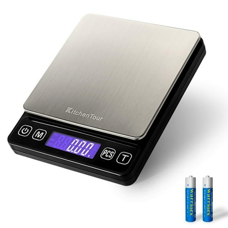

Digital Kitchen Scale - 3000g/0.1g High Accuracy Precision Multifunction Food Meat Scale with Back-Lit LCD Display(Batteries Included)