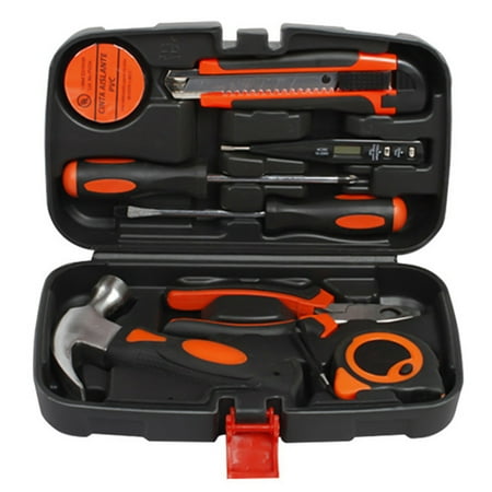

Tool Set 9 Pieces Universal Household Hand Tool Kit With Plastic Tool Box Electrician Tool Storage Box Christmas Halloween Decorations Outdoor Led Lights Home Decor Kitchen Essentials 818H 348