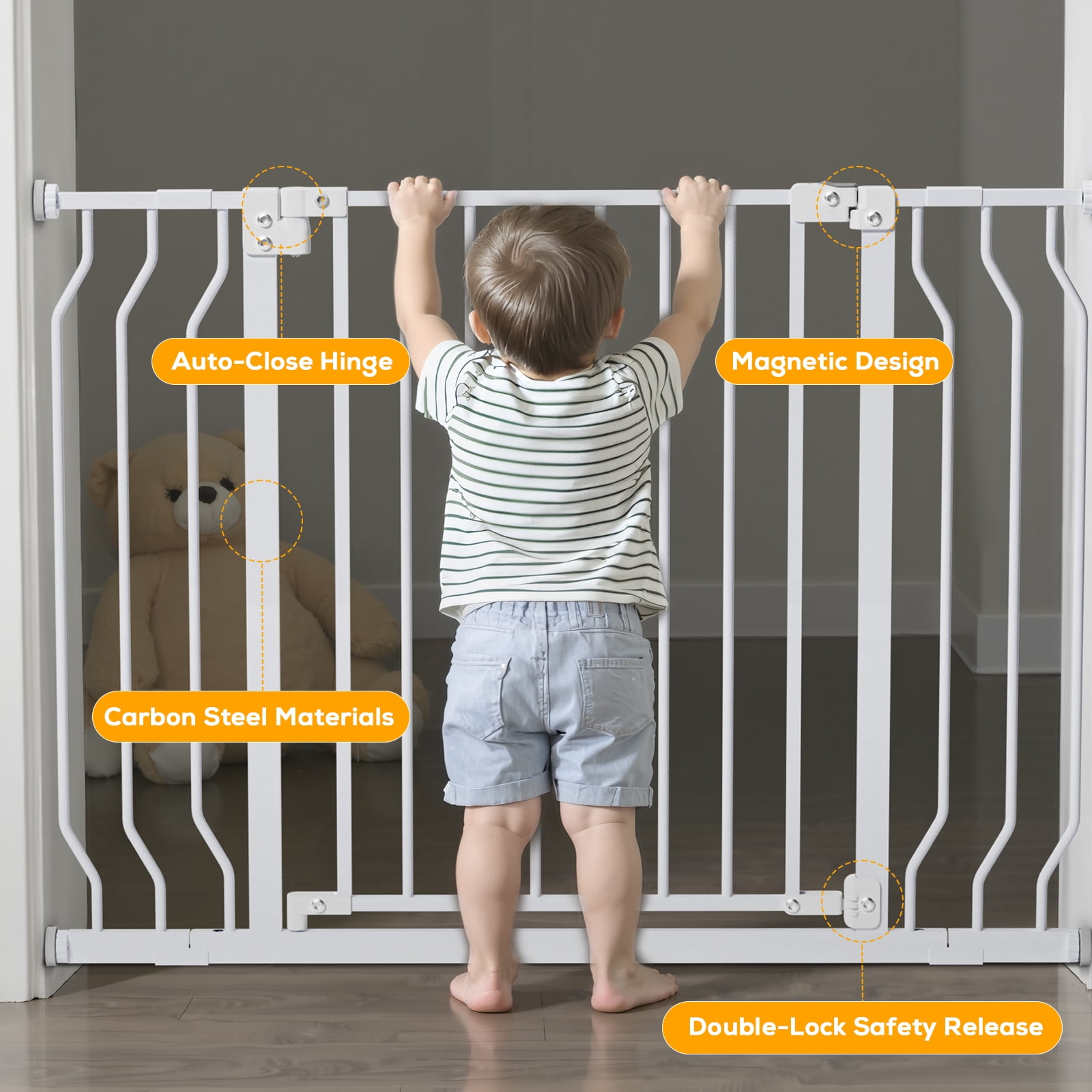 Mutak Baby Gate Safety Stair Gate Dog Fence Doorway 29.5"-43"W x 30"H
