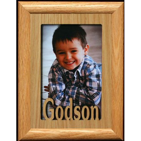 Godson ~ Portrait Picture Frame ~ Holds A 4X6 Or Cropped 5X7 Photo ~ Wonderful Gift For A Godmother, Godfather, Godparents For A Baptism/Christening!