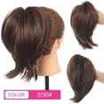 thumbnail image 2 of Chignon Droit en Désordre Postiche Synthétique Queue de Cheval Courte Pince Extensions de Queue de Cheval pour Femmes, 2 of 7