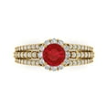 thumbnail image 2 of 1.76ct round cut red ruby 18k yellow gold halo Bridal Wedding Engagement Promise Anniversary Ring for Women size 4.75, 2 of 7