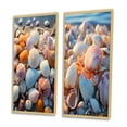 thumbnail image 3 of Designart "Sunlit Shells Beach Photo II" Coastal Beach Framed Wall Art Set Of 2 - White Beach Framed Canvas Set For Living Room Decor, 3 of 7