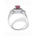 thumbnail image 2 of PalmBeach Jewelry 1.18 TCW Oval-Cut Genuine Ruby and Topaz Halo Cocktail Ring in Sterling Silver, 2 of 5
