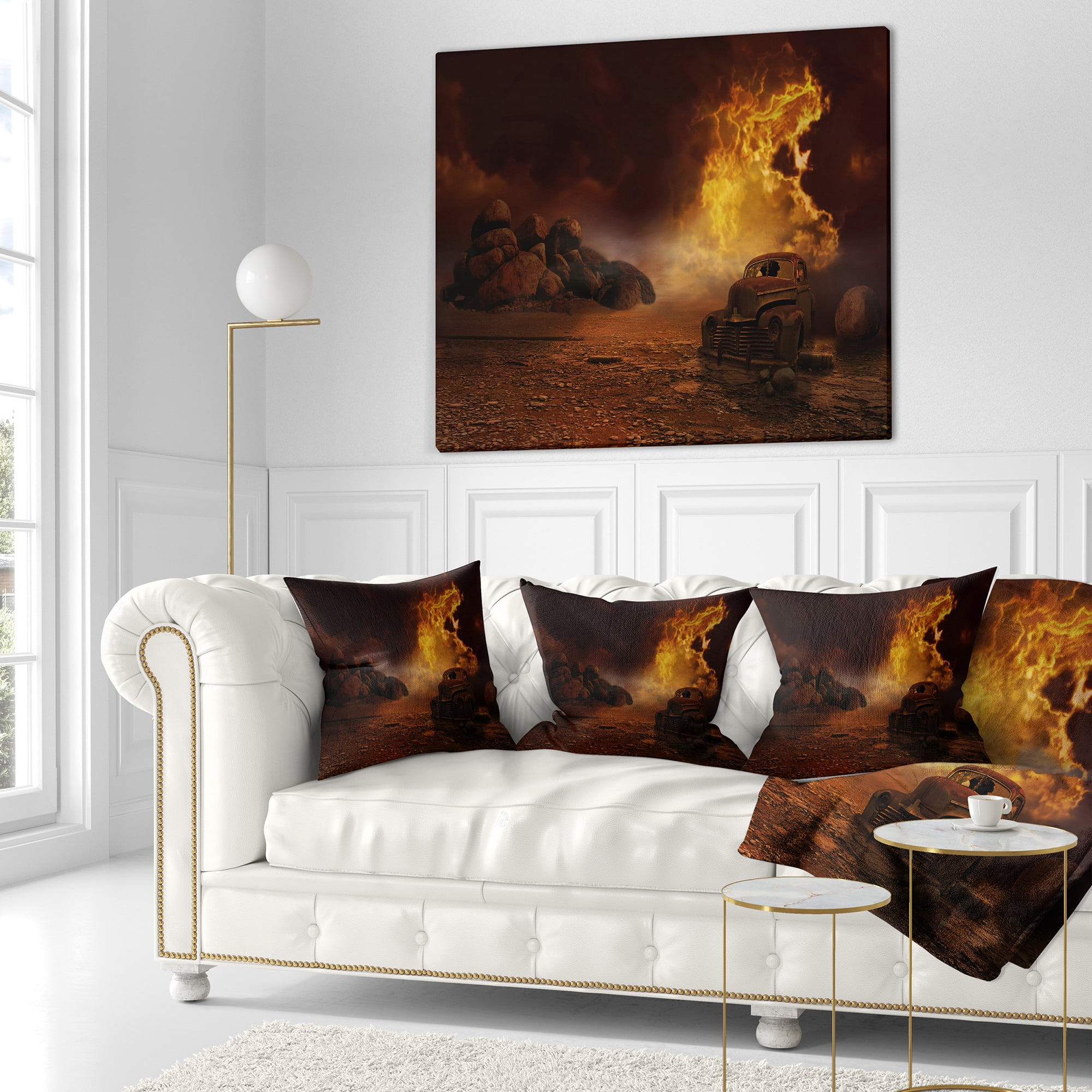 Designart Everything to End - Abstract Throw Pillow - 16x16