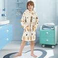 thumbnail image 5 of FORMRS Niños Bathrobe Unisex Hooded Robe Soft Plush Pajamas Sleepwear, Size 10-12T, Beige Fall Pumpkin, 5 of 7
