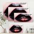 thumbnail image 4 of Designart ' Plump Woman Lips With Pink and Black ' Modern Canvas Wall Art Print, 4 of 4