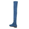 thumbnail image 3 of YDN Women Classic Round Close Toe Suede Side Zipper Knee High Boots Chunky Low Heel Stretchy Over The Knee Boots Shoes Size 5.5 Blue, 3 of 4