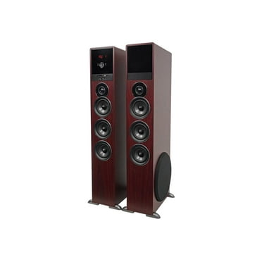 Rockville TM150C Cherry Powered Home Theater Tower Speakers 10" Sub/Bluetooth/USB