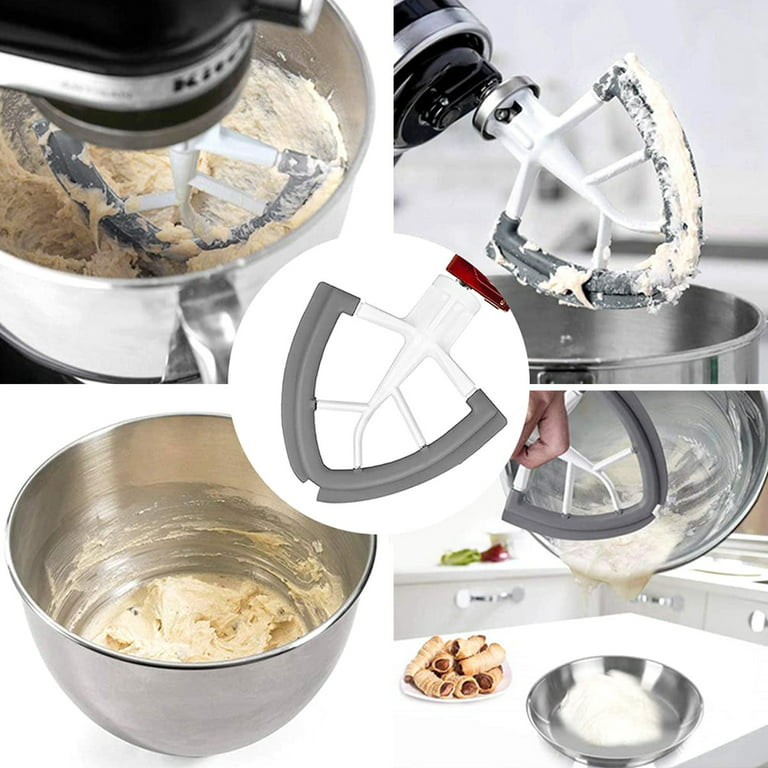 Stainless Steel Flex Edge Beater for KitchenAid Artisan Classic Tilt-Head  4.5 QT Stand Mixers, Paddle with Silicone Edges Scraper, Dishwasher Safe