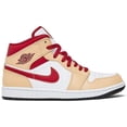 thumbnail image 1 of Ni - ke Size 9.5 - Air Jordan 1 Mid Light Curry Cardinal Red, 1 of 5