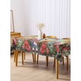 thumbnail image 3 of Spring Easter Bunny Rectangle Tablecloth, Green Wooden Red Floral Easter Eggs Waterproof & StainResistant Tablecloth, Washable Oil-proof Table Cover for Dining/Party/Wedding/Camping/Buffet 54x108 In, 3 of 9