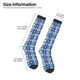 thumbnail image 5 of Balery Vintage Blue Printed Novelty Socks Men's Women's Crew Socks Sports Socks Knee High Socks Cotton Socks Quirky and Cool Socks, 5 of 9