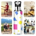 thumbnail image 7 of Yayeee 20oz Insulated Water Bottle Double Wall Stainless Steel with Flip Straw Lid, Yellow Retro Round, 7 of 7