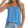 thumbnail image 2 of Tank Tops for Women under $5 Suspenders V-Neck Solid Color Summer Blouse Casual Shirt Sky Blue S, 2 of 5