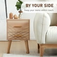 thumbnail image 4 of HOMCOM Modern Nightstand, Bedside Table with 2 Drawers Wood Legs, 4 of 10