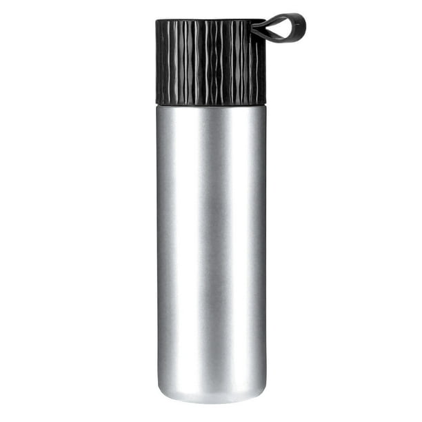 Taza térmica de acero inoxidable 350ml, ideal para oficina o auto, diseño elegante en color plateado, base antideslizante, mantiene bebidas calientes por horas, fácil de transportar y usar,