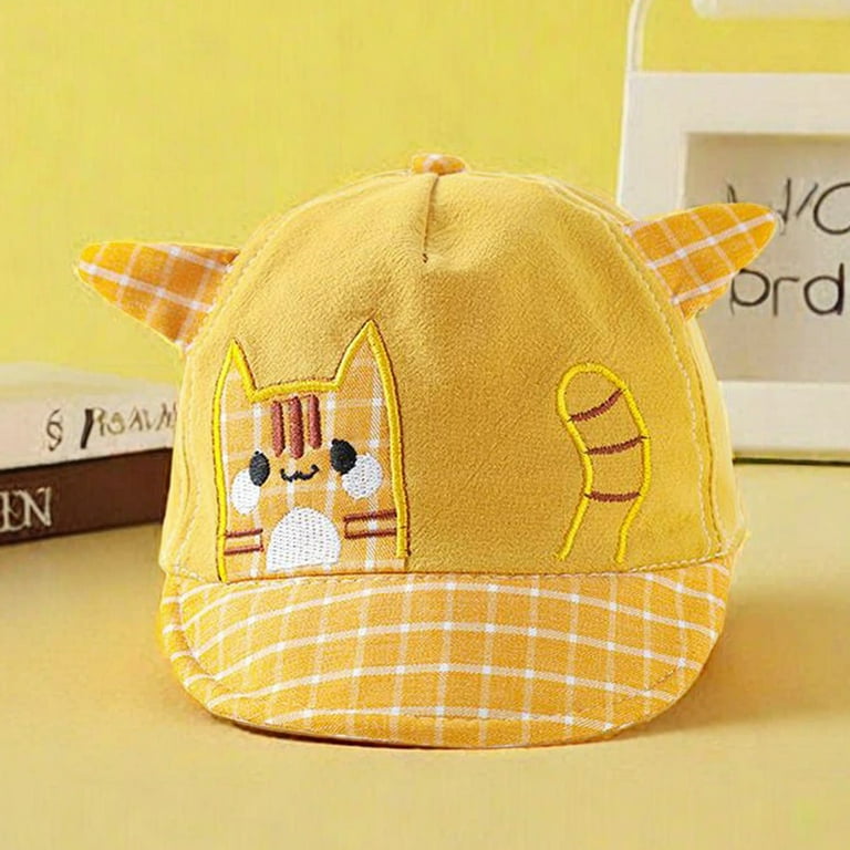 Loliuicca Kids Boys Girls Baseball Hats Cartoon Cat Embroidery