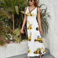 thumbnail image 3 of Excavator Construction Vehicle Truck King Size Sleeveless Dress Dresses Summer Women Dresses Clothing Woman Dresses Dress, 3 of 7