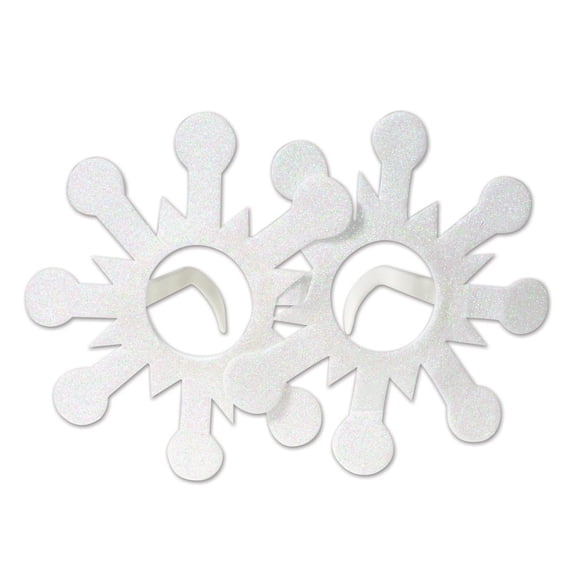 12 Pack Bulk Christmas Glittered Snowflake Glasses