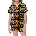 thumbnail image 2 of BOOMNY Halloween Girls 2 Peice Pajamas Sets Hallowmas Pumpkin Ghost Graphic Short Sleeve Buttons Sleepwear Tops Shorts Pjs Set for Kids Cozy Loungewear Homewear, 2 of 4