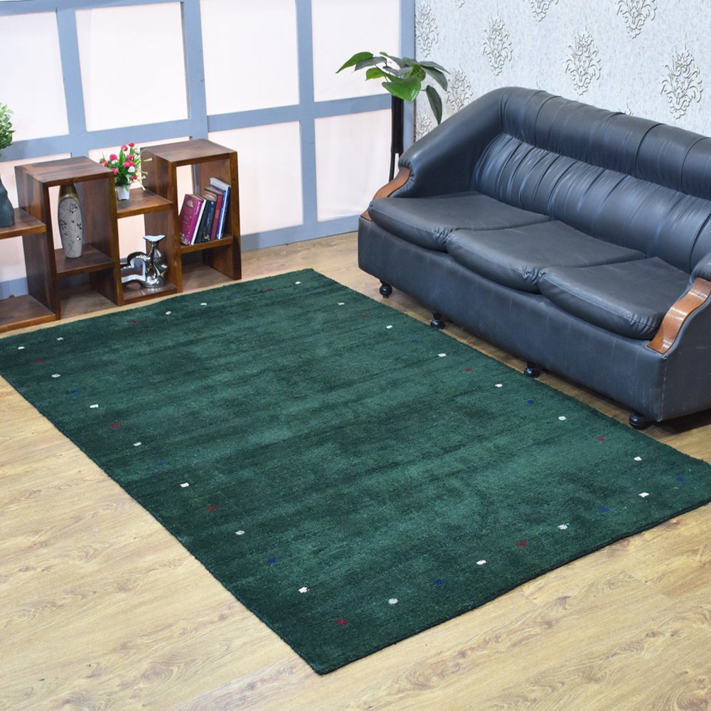 Rugsotic Carpets Hand Knotted Silk Mix 5'x8' Area Rugs Contemporary