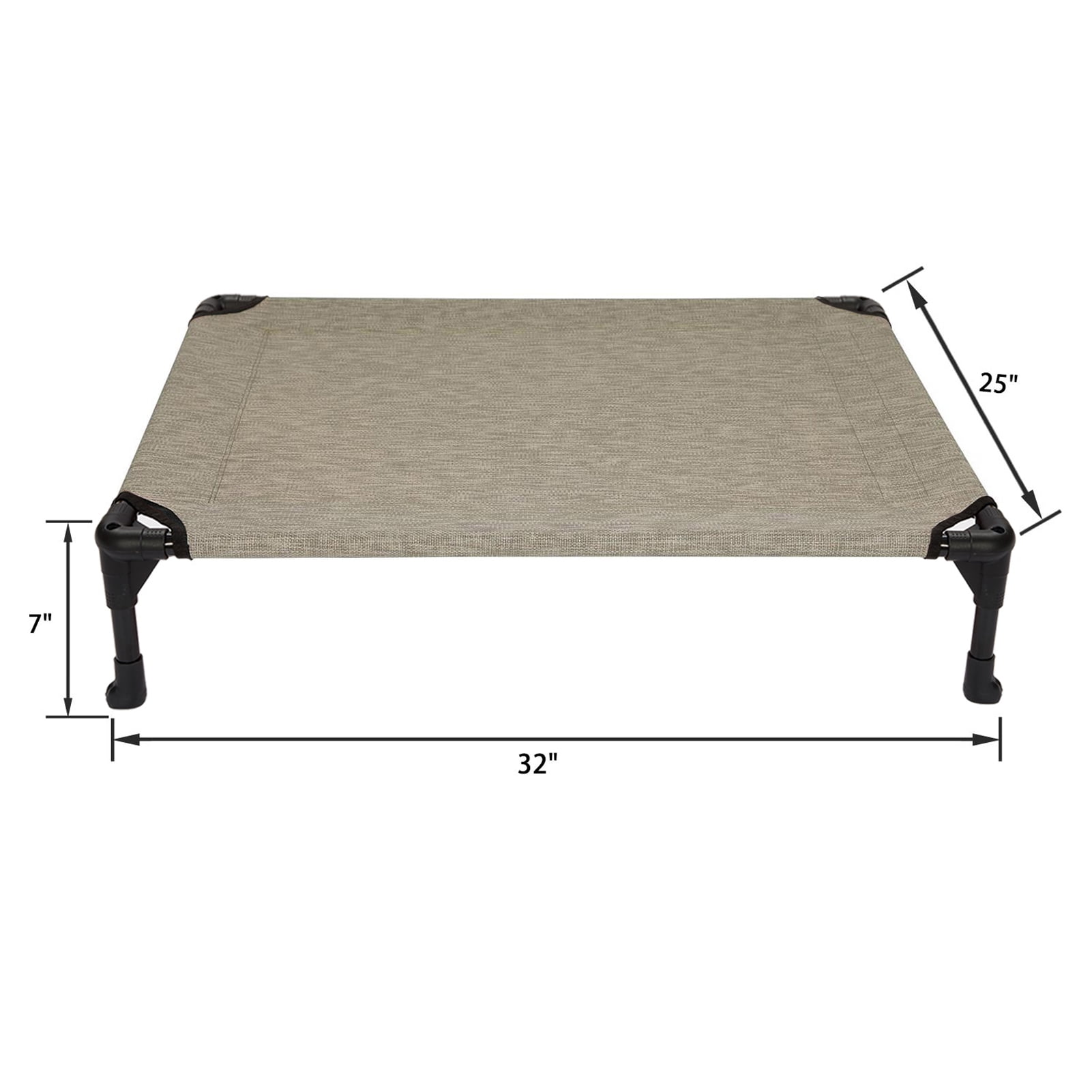 Veehoo Cooling Elevated Dog Bed, Portable Raised Pet Cot with Washable Mesh, Medium, Beige Coffee