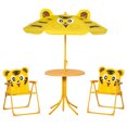 thumbnail image 1 of Outsunny Ensemble de Table et Chaises de Pique-Nique Pliantes pour Enfants Motif Extérieur Jardin Patio Cour Arrière avec Parasol Amovible et à Hauteur Réglable Jaune, 1 of 9
