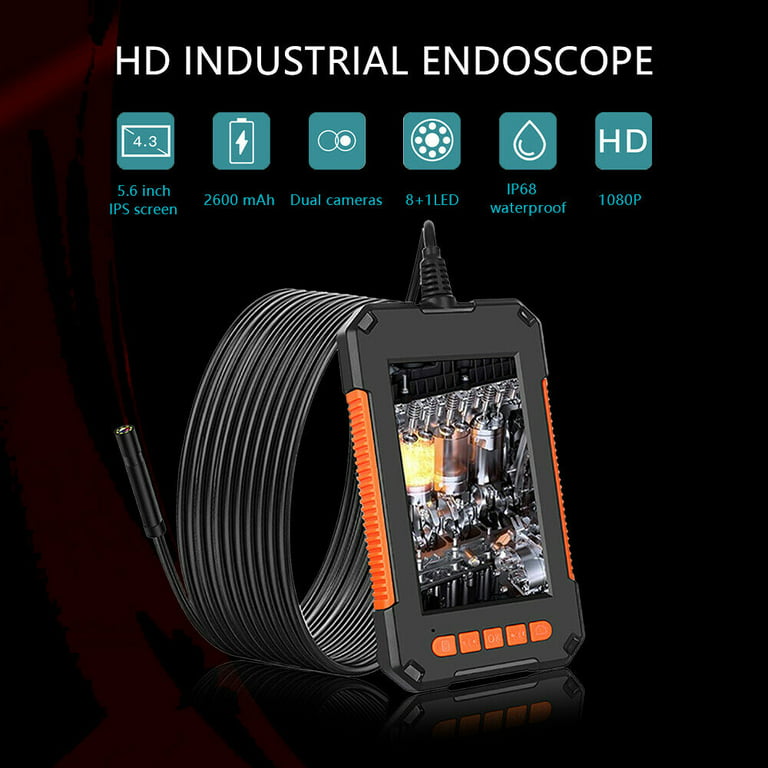 Endoscope Camera with Light, 1080P HD Boroscope Snake Camera with 8 LED  Light, 4.3'' Screen, Live Scope Inspection Camera with Semi-Rigid Cable and  32G Card for Plumbing, Mechanic Inspection: : Industrial 