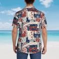 thumbnail image 4 of Pofeuu Marine Sailing Print Hawaiian Shirt for Men Sleeves Casual Button Down Summer Beach Dress Shirts T-Shirts,X-Large, 4 of 7