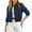 Dark Blue, variant on LWITHSZG Womens Cropped Jacket Casual Solid Button Down Coats Long Sleeve Going Out Tops Fall Winter Lightweight Outerwear with Pockets Size S