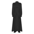 thumbnail image 3 of Yeahdor Robe de Pasteur d'Église pour Femmes Robe Longue Manches Bouffantes Satin Évasée Danse Liturgique Noir S, 3 of 7
