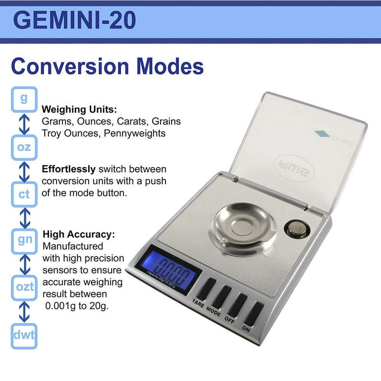AWS Gemini-20, 20g x 0.001g Milligram Scale. Very High Quality Laboratory  Scale