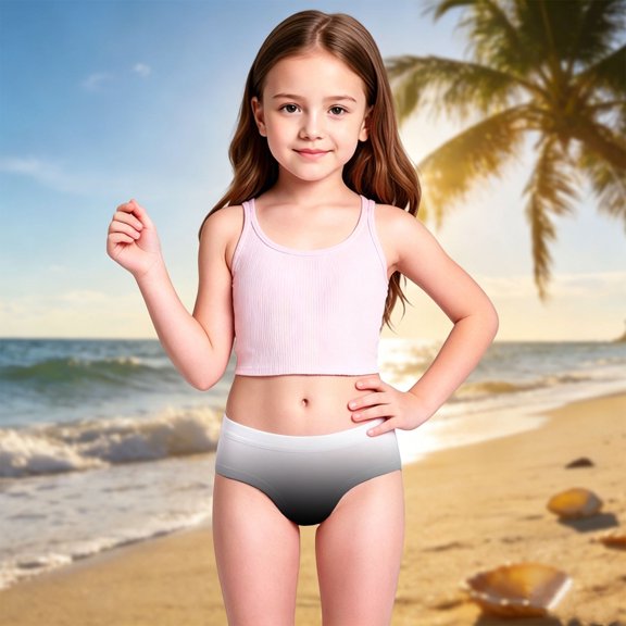 Gunia Swim Shorts Girls Gradient Swimwear Kids Bathing Suit Rash Guard Sun Upf 50 Beach Swimsuit Quick-Dry Swim Bottoms For Beach Pool 2-8 Years