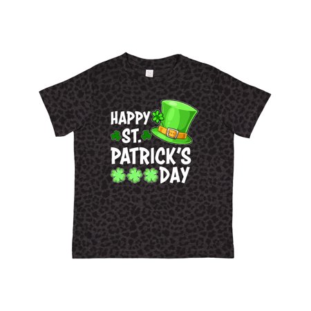 

Inktastic Happy St. Patrick s Day Green Hat and Clovers Gift Toddler Boy or Toddler Girl T-Shirt